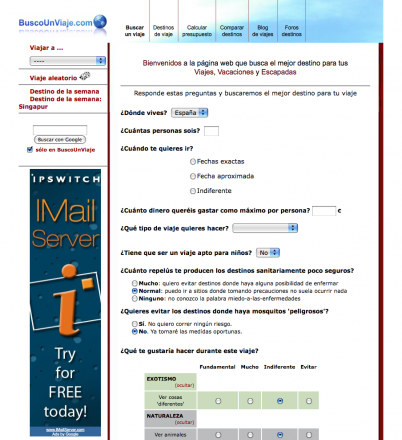 Segundo prototipo de BuscoUnViaje.com