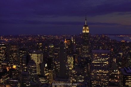 Manhattan de noche desde el Rockefeller Center