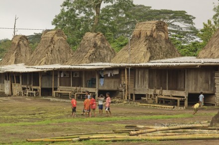 Isla de Flores. Aldea tradicional de Wogo. Niños jugando