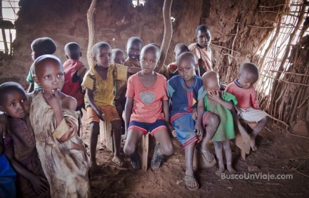 Niños Masai en la escuela