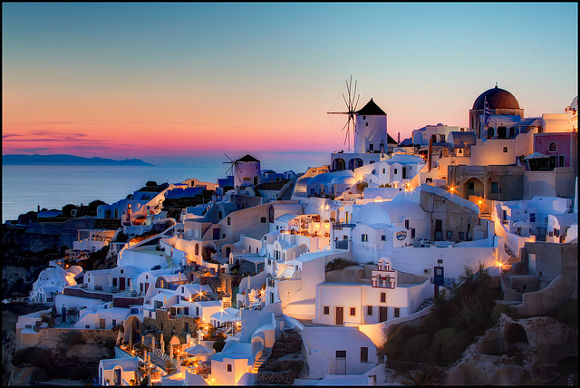 Puesta de sol en Santorini