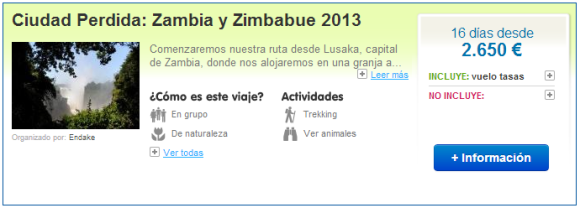 Viajes a Zambia y Zimbabue