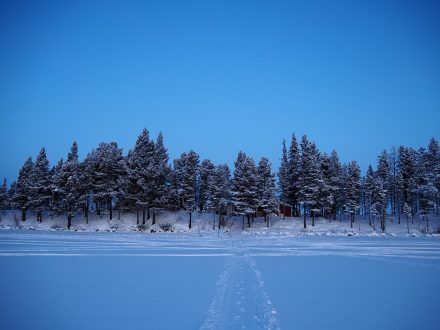 Bright Ice Season Blue Cold Kiruna Winter Snow