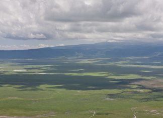 Una panorámica del cráter Ngorongoro