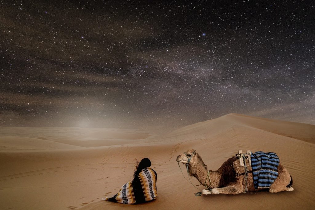 Noche en el desierto de Marrakech