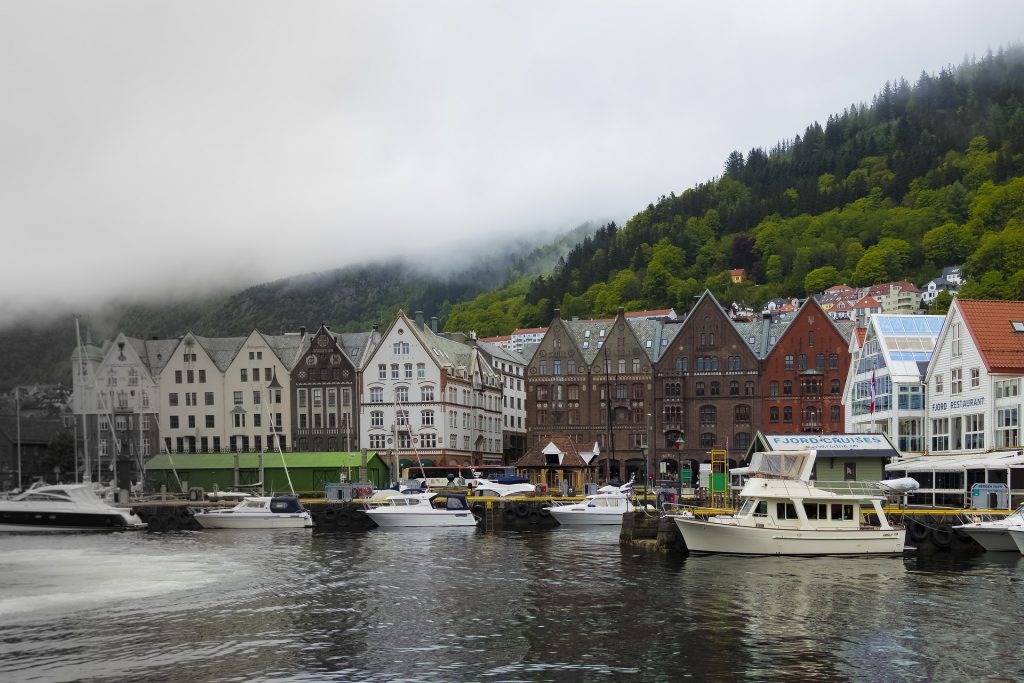 Puerto de Bergen en Noruega