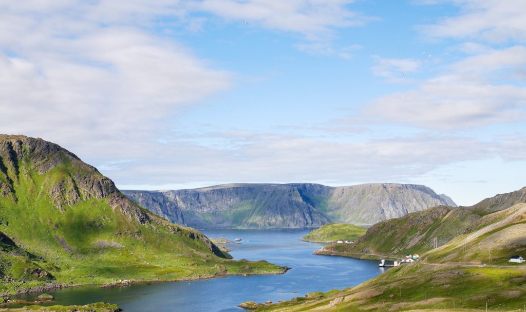 Cabo norte paisaje noruega en verano