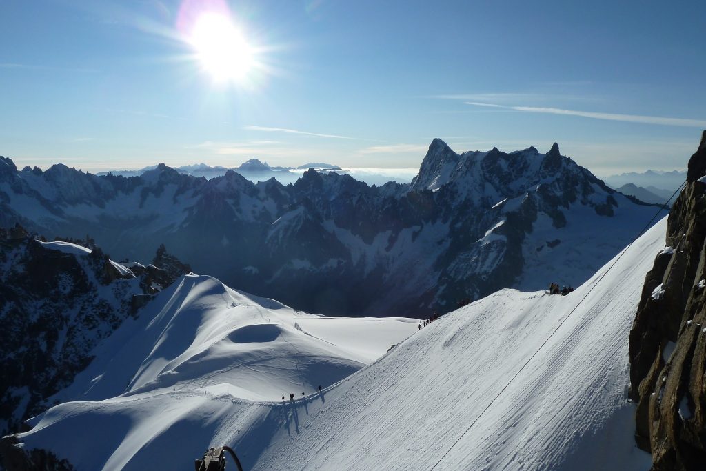 vista de la montaña en Chamonix