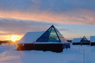 Auroras boreales en Levi e igloo de cristal