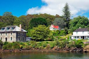 Las 2 islas de Nueva Zelanda y Bay of Islands en grupo